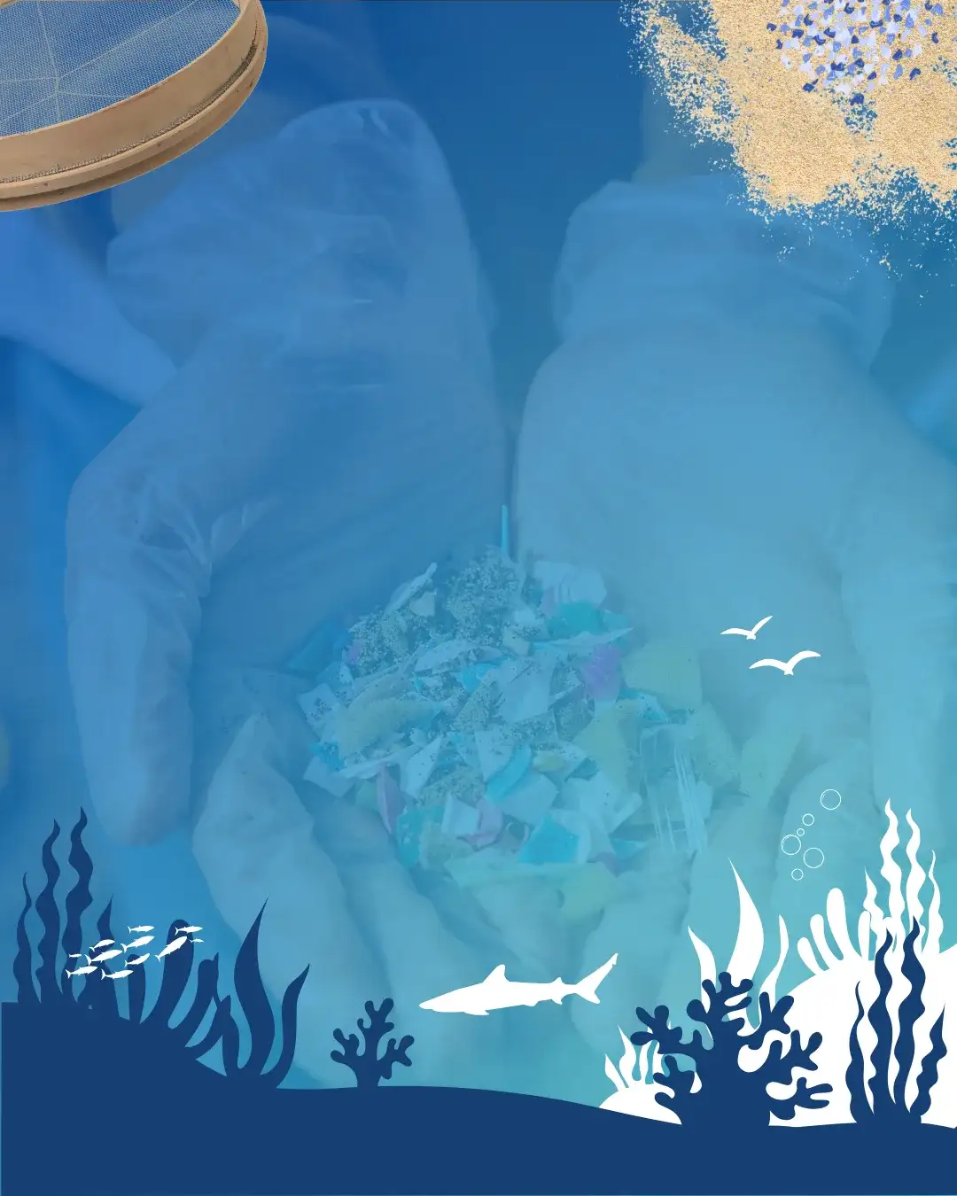 Limpieza de microplásticos de la playa