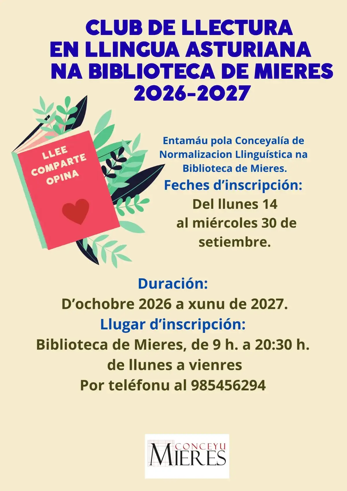 Club de llectura n’asturianu 2026-2027 (apertura del plazo de inscripciones)