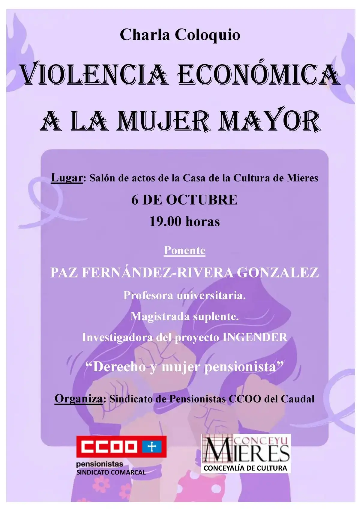 Charla-coloquio: “violencia económica a la mujer mayor”