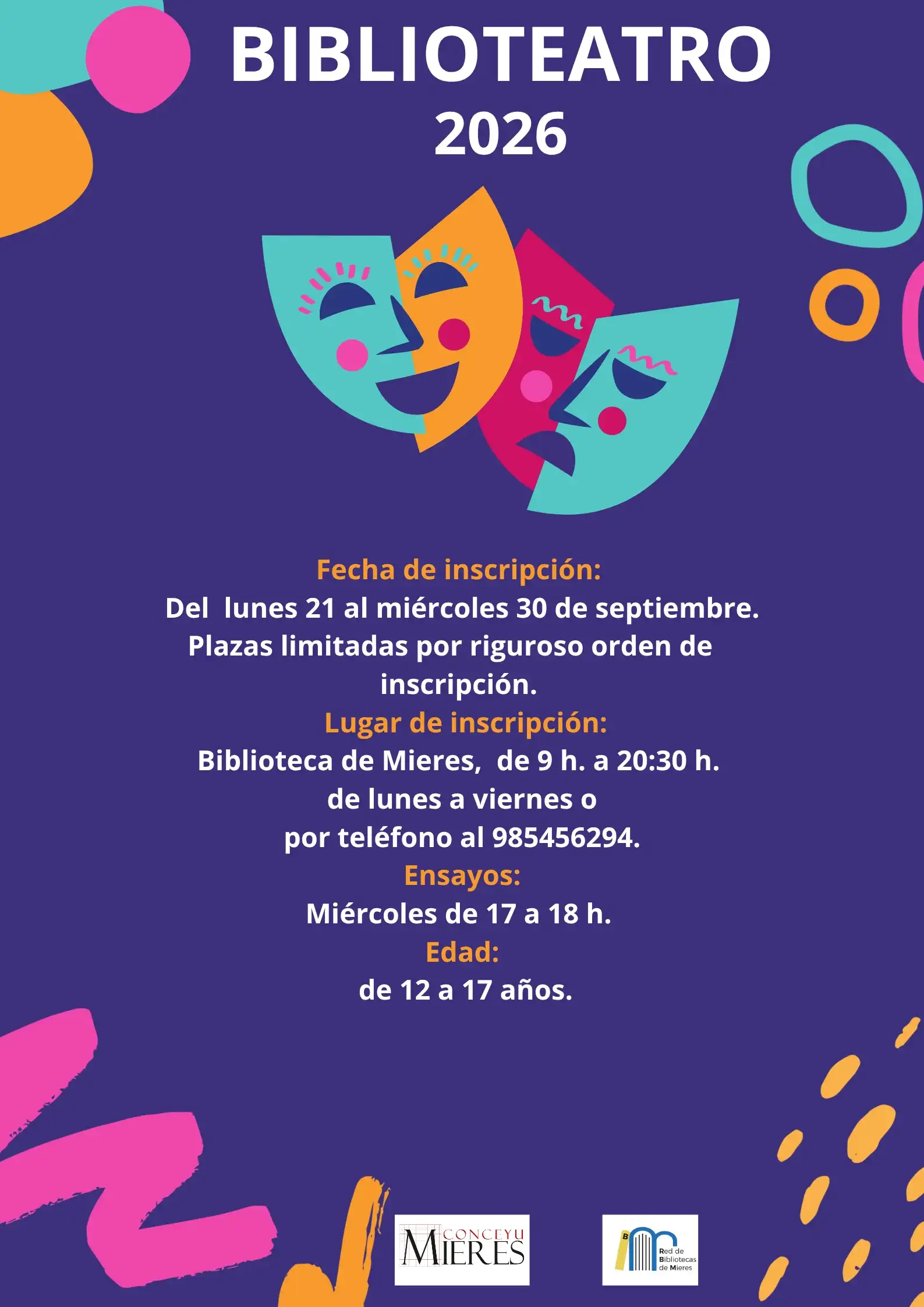 Biblioteatro 2026/27. Apertura del plazo de inscripciones