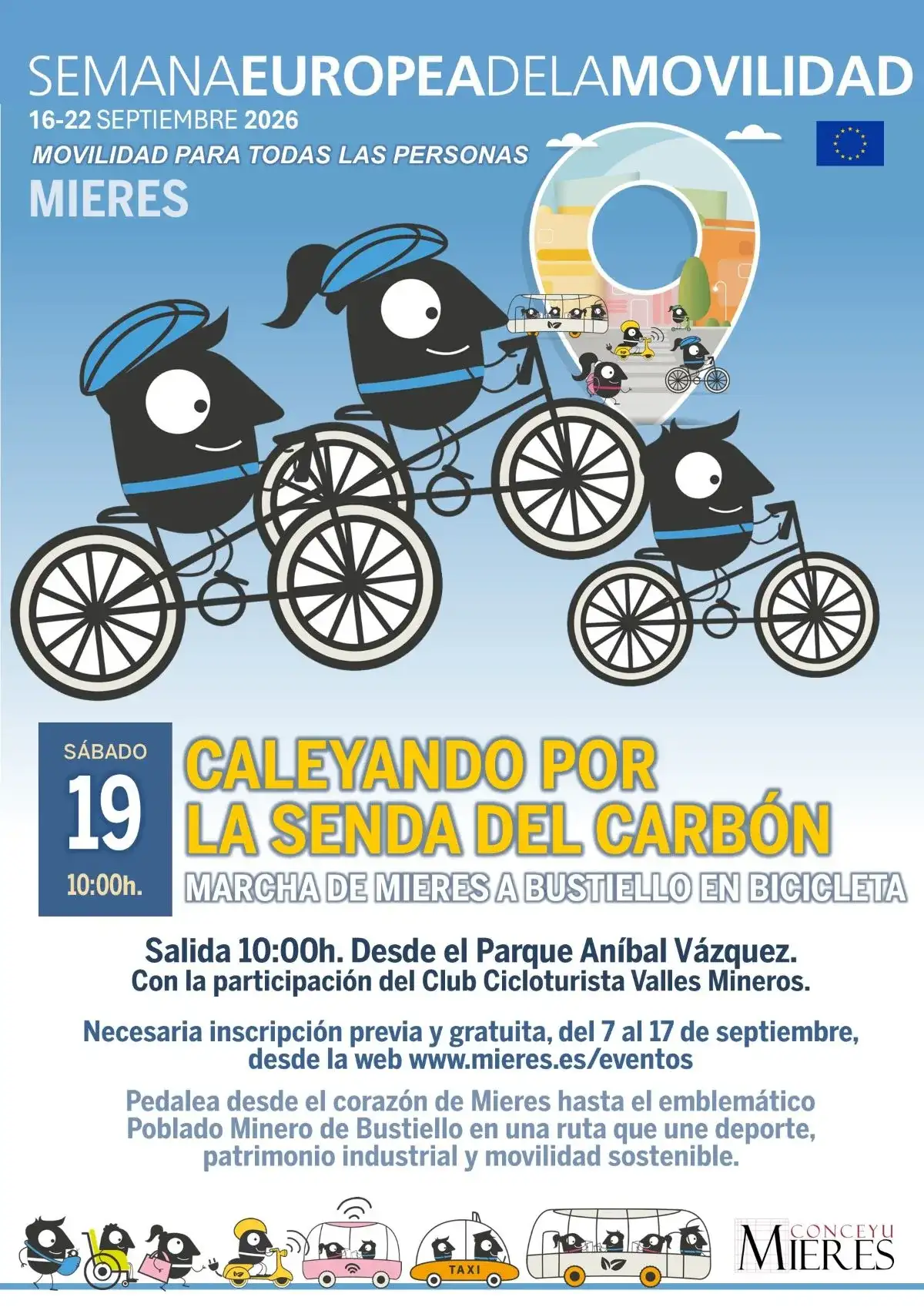 Caleyando por la Senda del Carbón: marcha ciclista a Bustiello