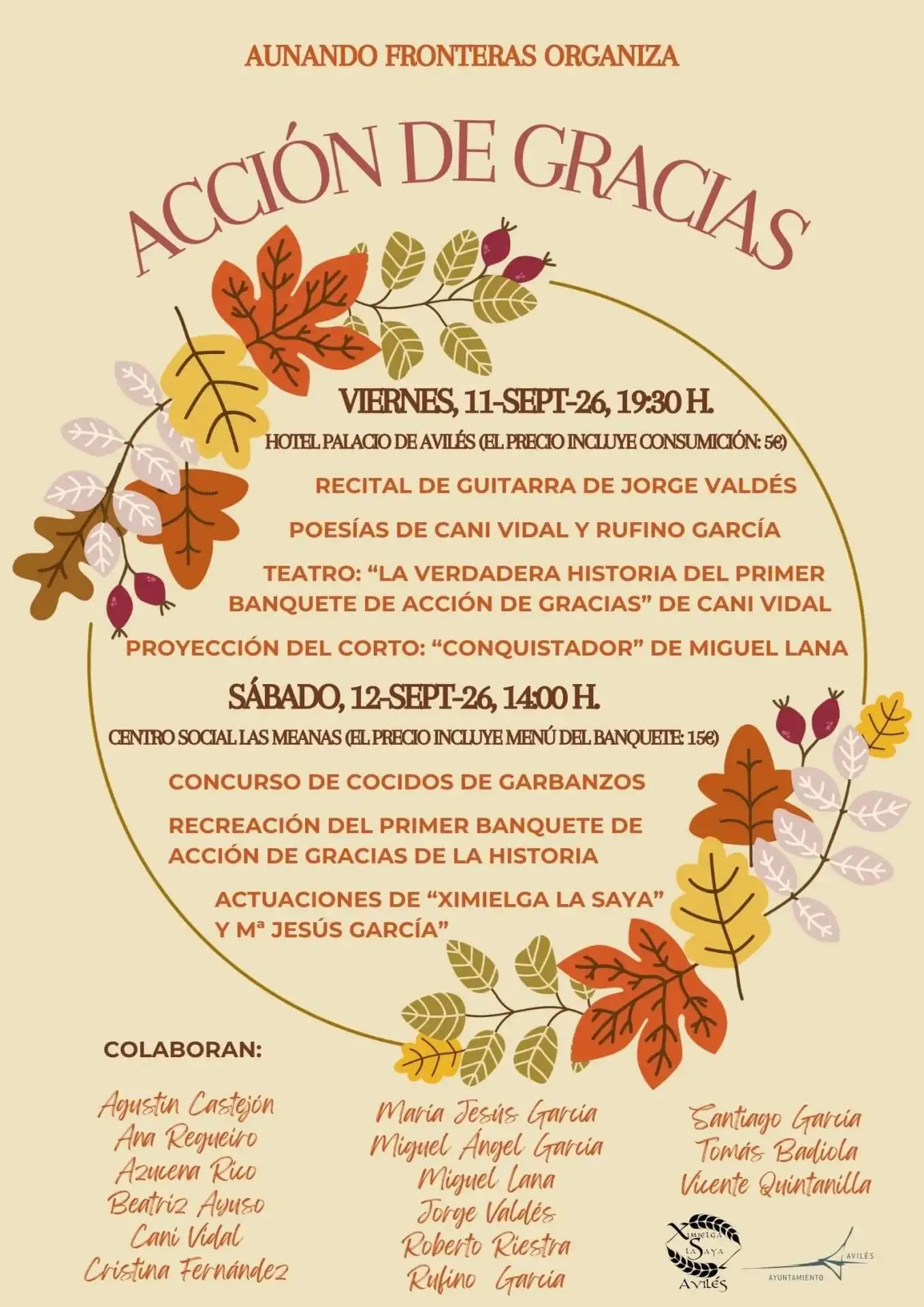 Actividades «acción de gracias» asociación aunando fronteras